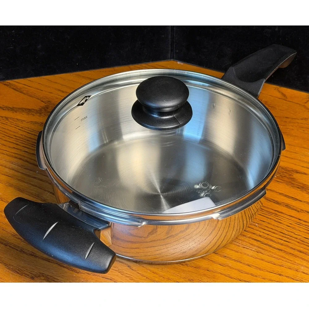 Fissler CookStar 2.5L Skillet Pan: 18-10 Stainless Steel, Germany, Glass Lid